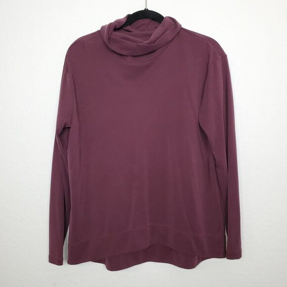 J. Jill Womens Cowl Neck Top Size M Sandwashed Maroon Long Sleeve - Picture 1 of 7